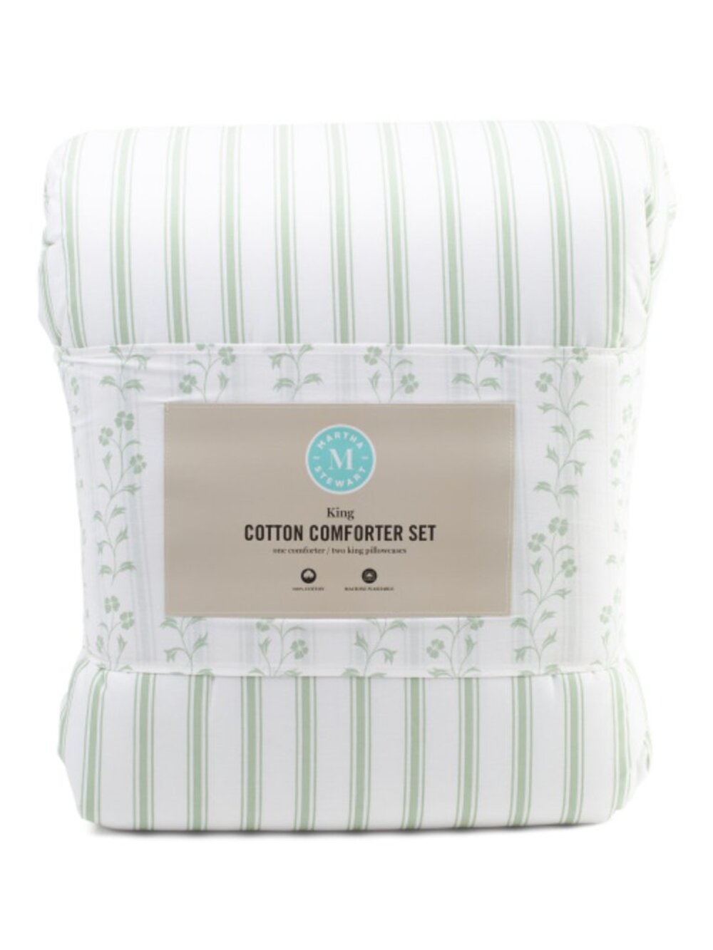 MARTHA STEWART Percale Ticking Stripe Comforter Set